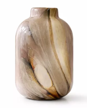 Vase Artisanal Verre Soufflé aux Nuances Sablées