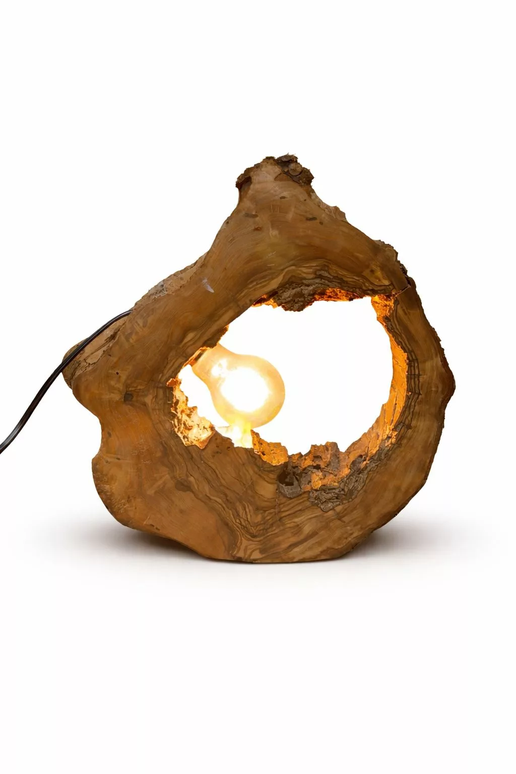 Lampe Design Bois d’Olivier “Aura Sauvage” – Création Artisanale Unique