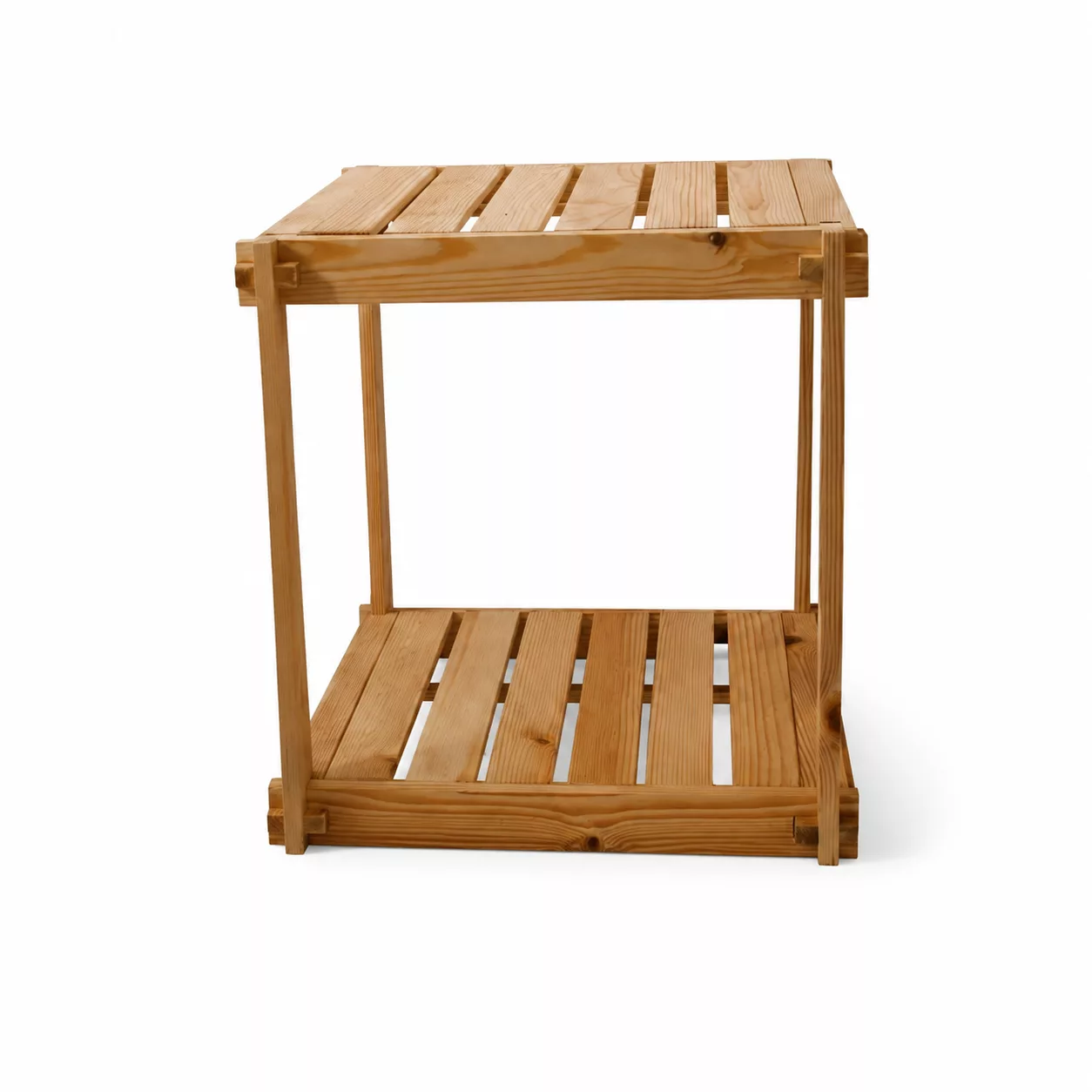 Étagère Basse en Bois Naturel
