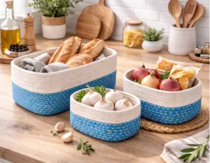 Set de 3 Paniers de Rangement Tressés Set de 3 Paniers de Rangement Tressés