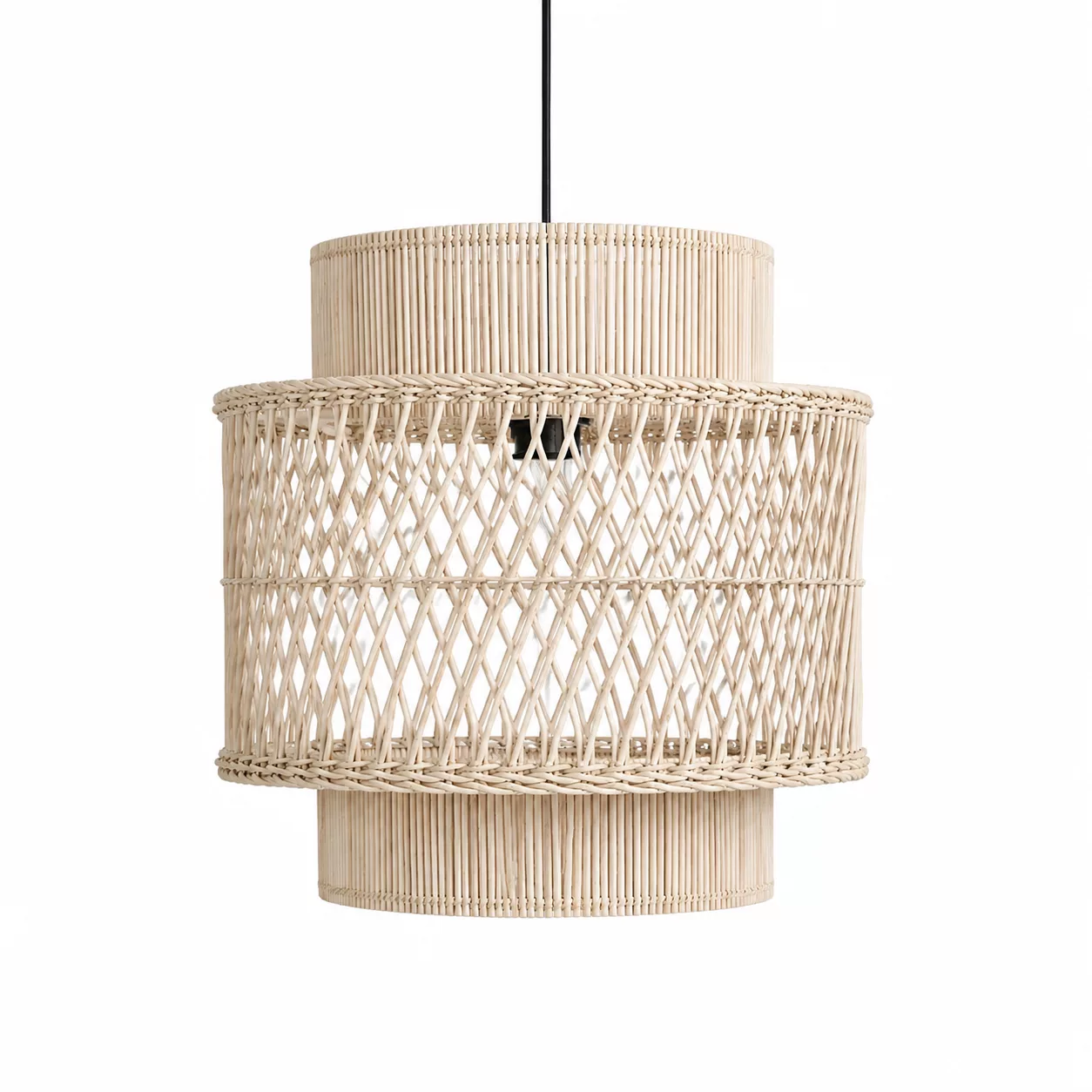 Suspension en Rotin Tressé Naturel – Style Bohème Chic