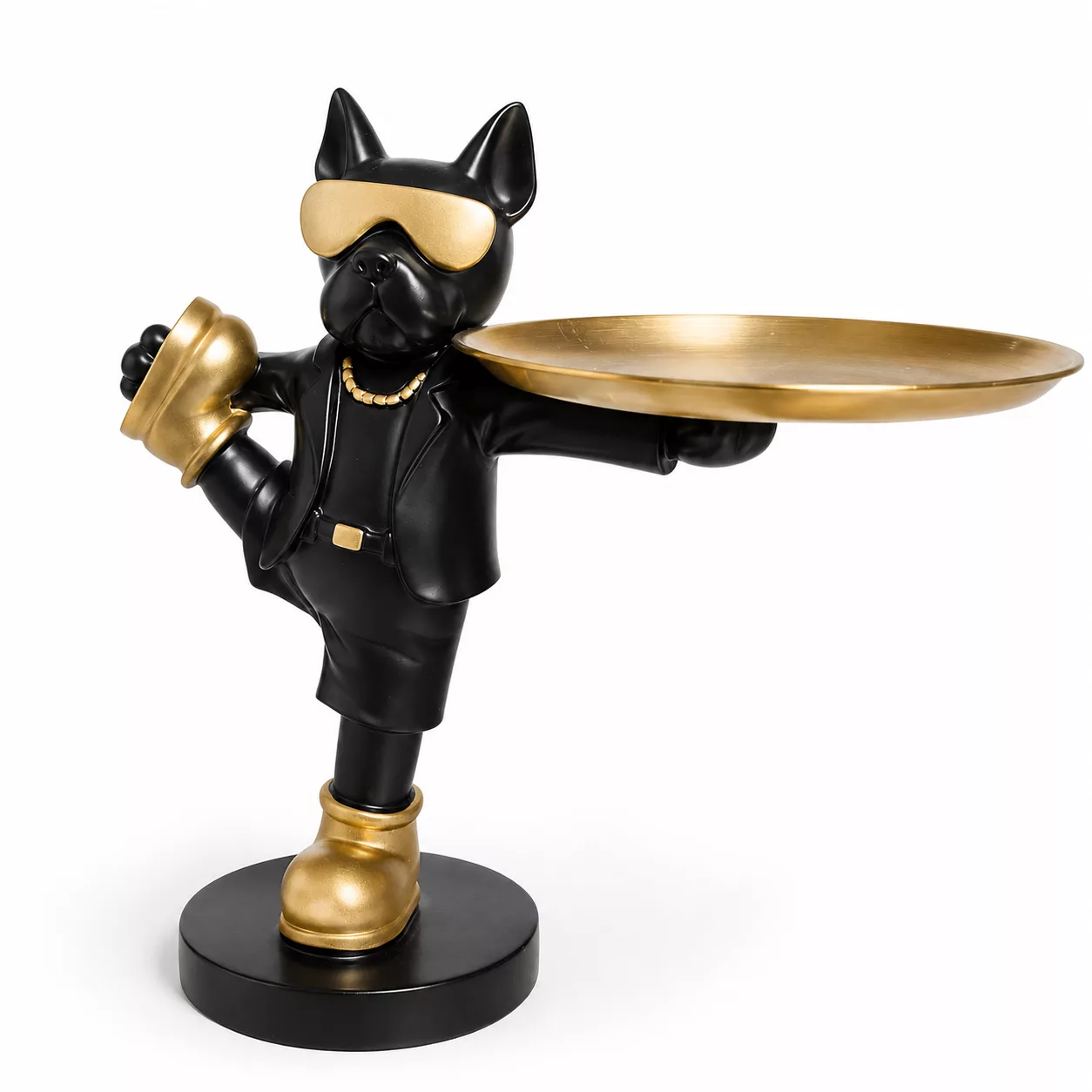 Vide-Poche Bouledogue Chic Noir et Doré