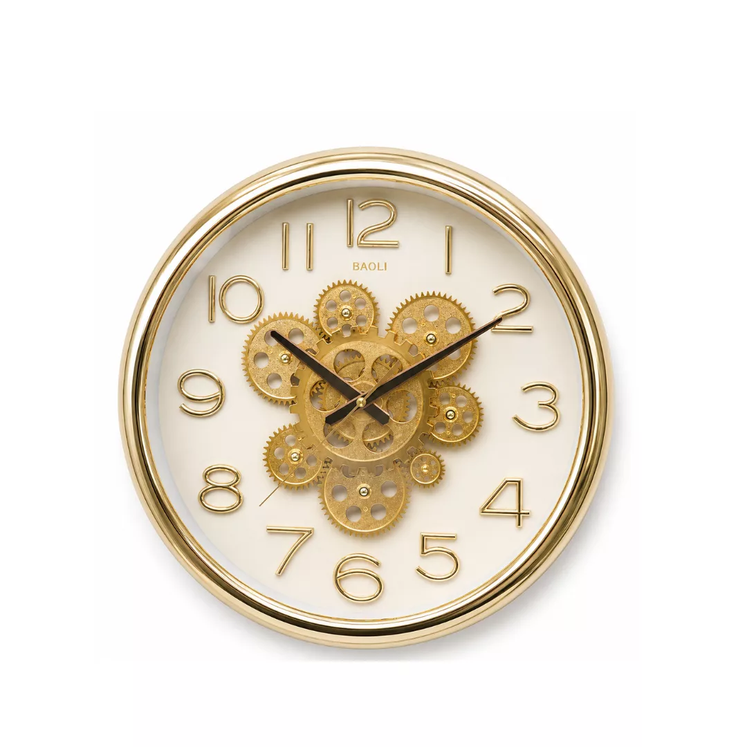 Horloge DécHorloge Décorative Murale Dorée Style Vintage Industriel Ø35