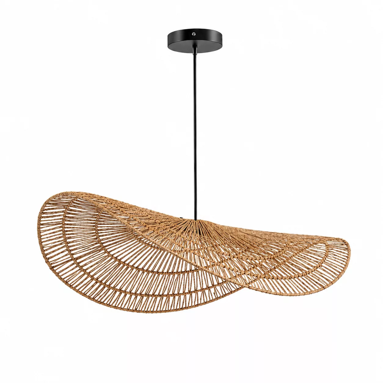 Suspension « Riviera » en Rotin Naturel – Ø 80 cm