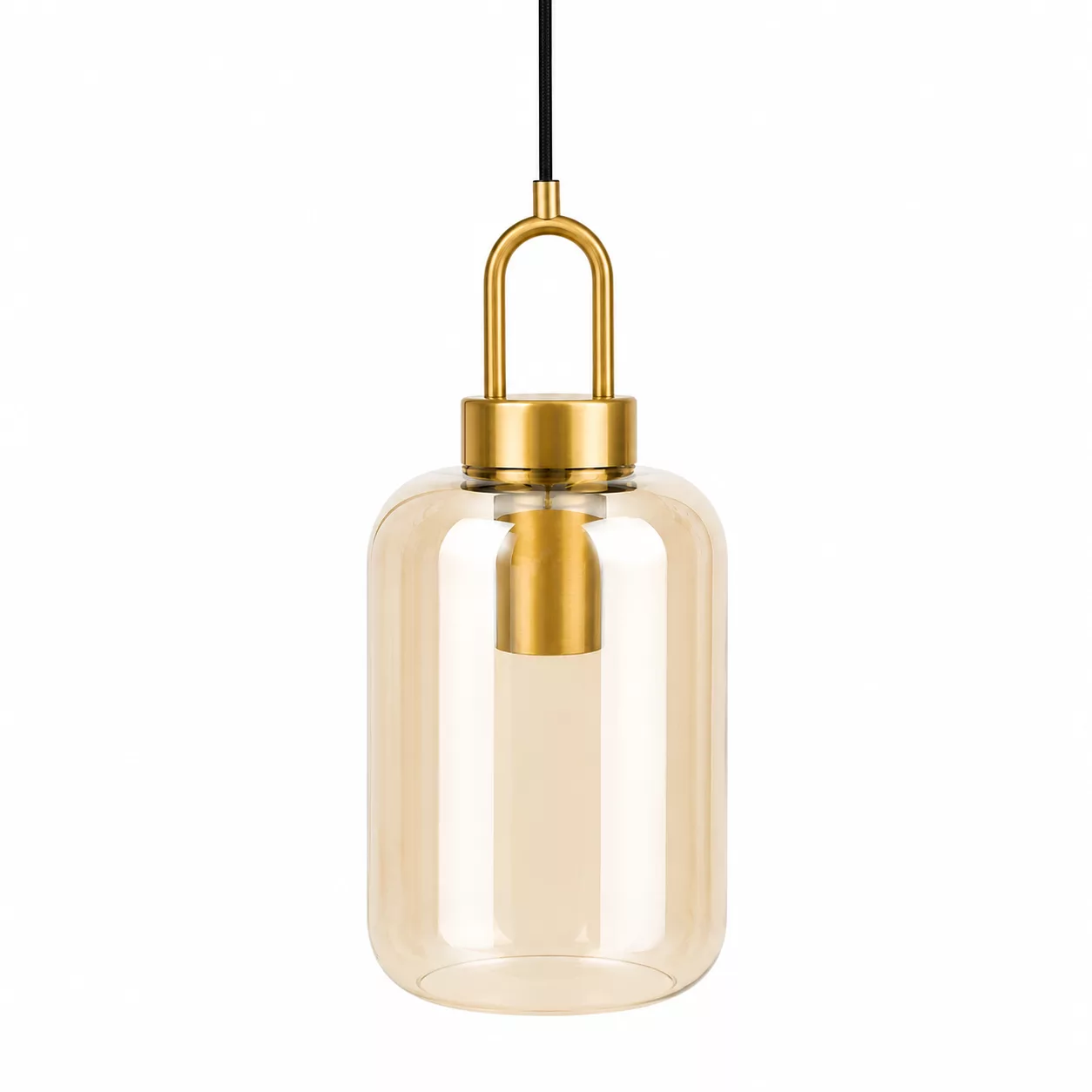 Suspension Luxa en Verre Fumé et Métal Doré