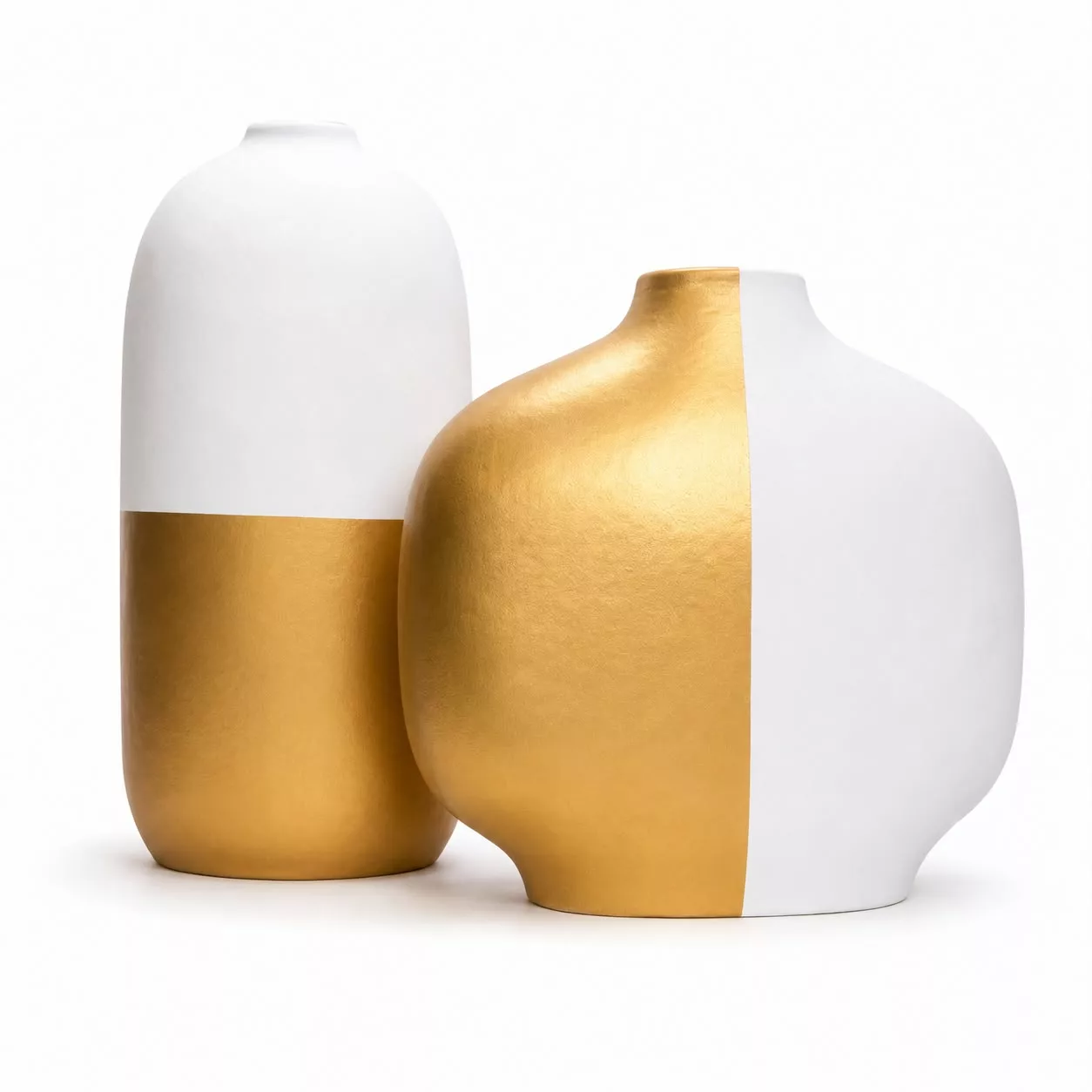 DUO DE VASE BLANC ET DORE 3