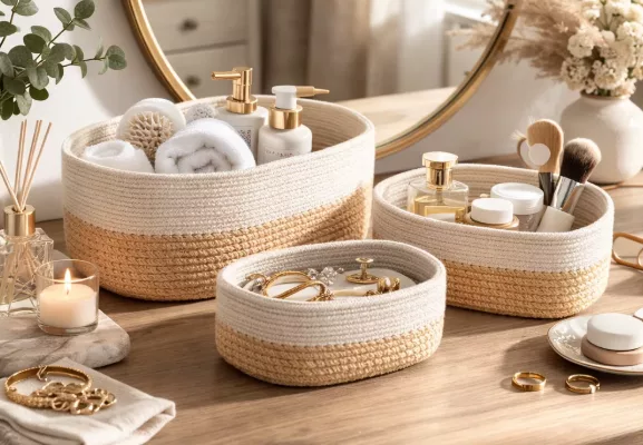 Set de 3 Paniers de Rangement Tressés