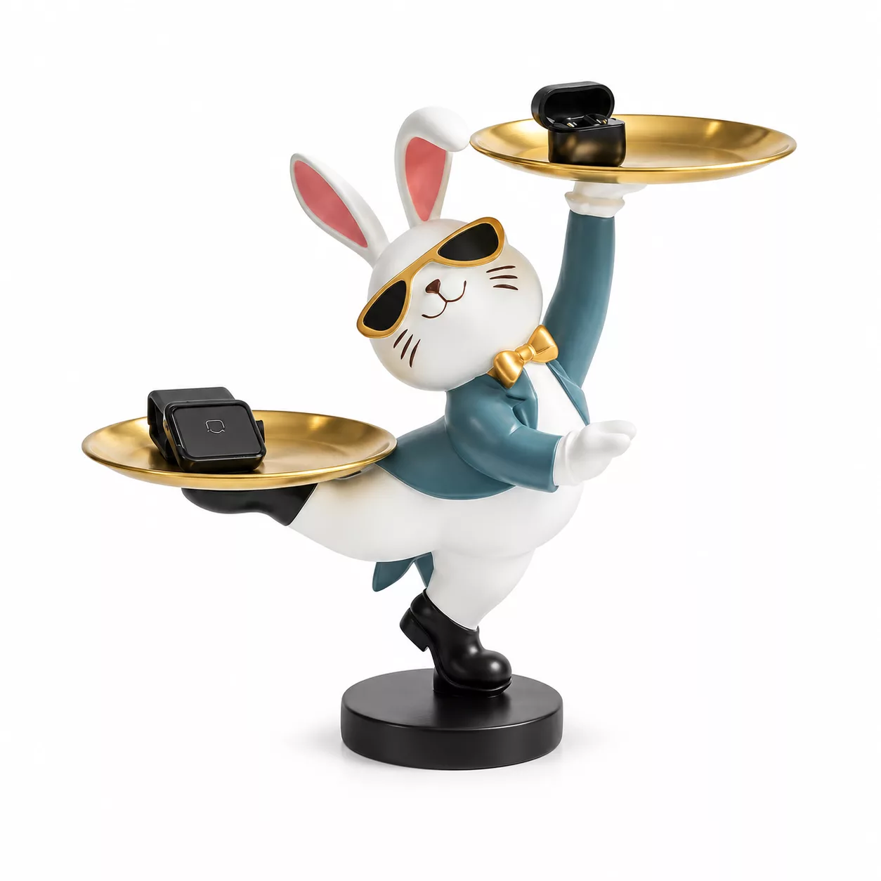 Lapin majordome équilibriste à deux plateaux (1)