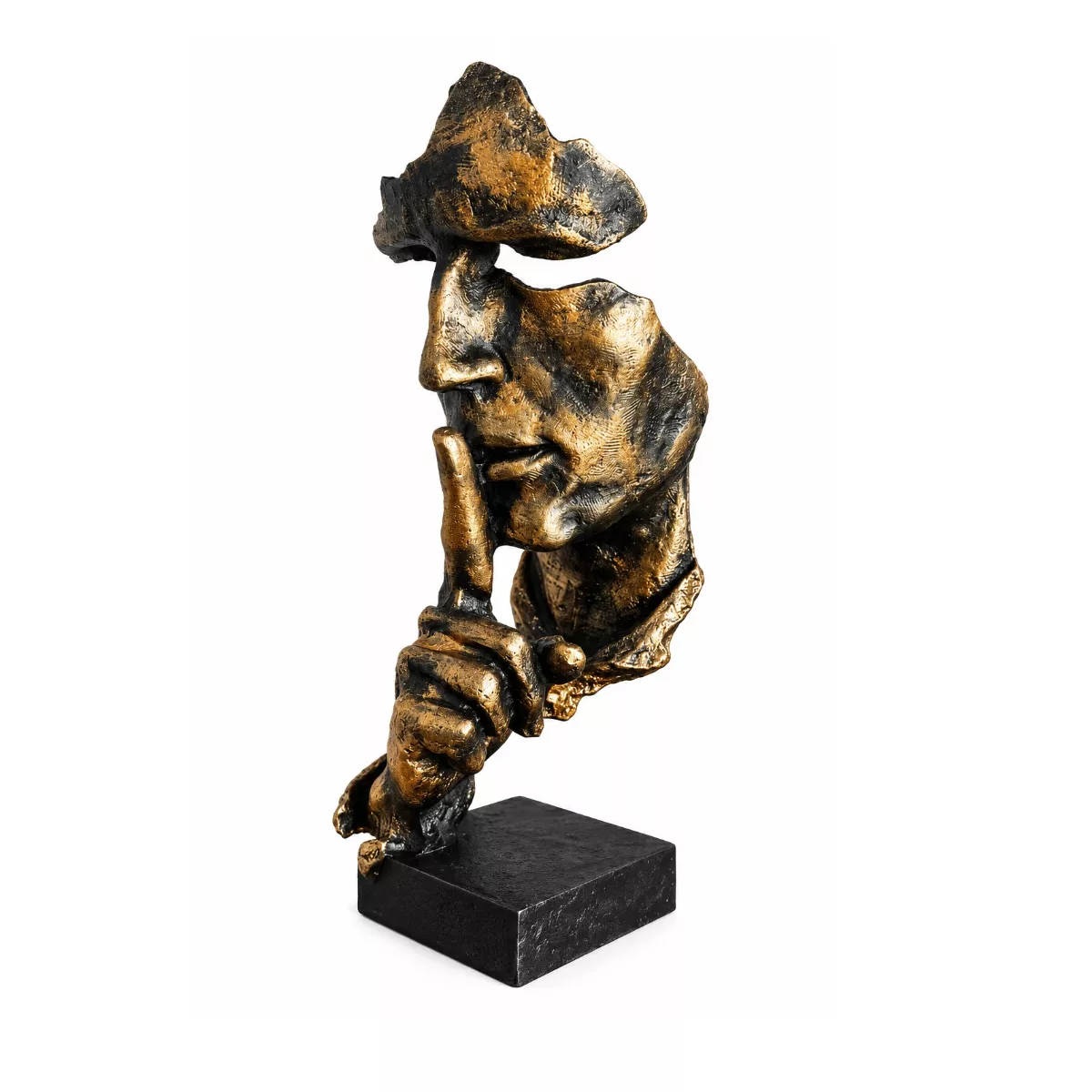 Statue Décorative Visage Abstrait « Silence » – Sculpture Moderne