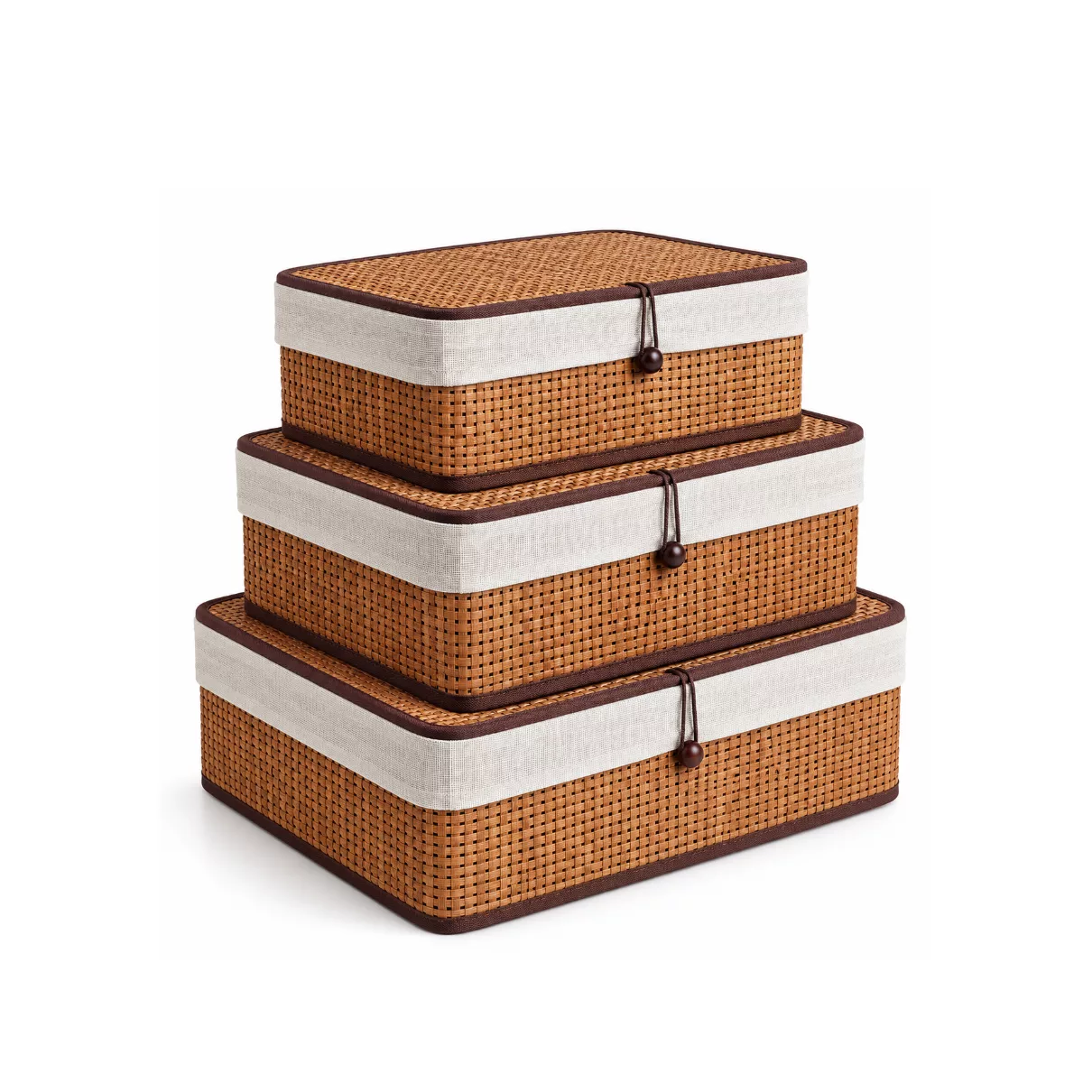 Set de 3 Boîtes de Rangement Décoratives Tressées – Style Naturel Chic